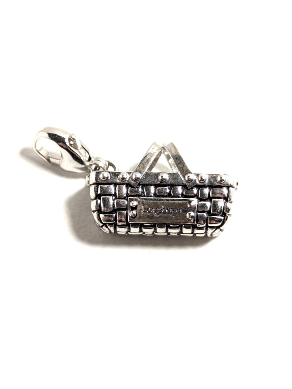 Longaberger Sterling Silver 925 Classic Basket Lobster Clasp Charm Pendant 6g